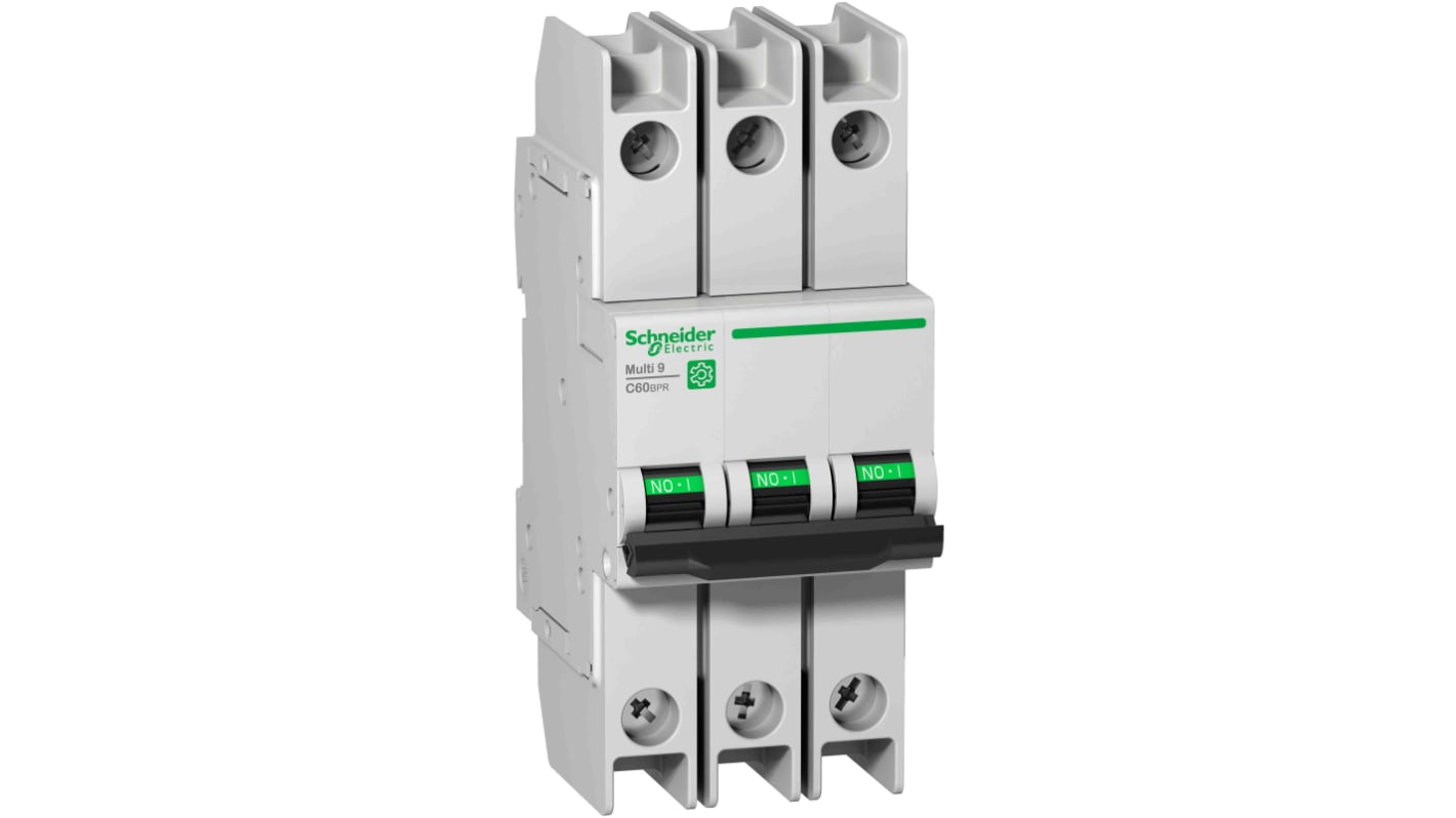 Schneider Electric Multi 9 C60BPR MCB, 3P, 15A Curve D, 10 kA Breaking Capacity