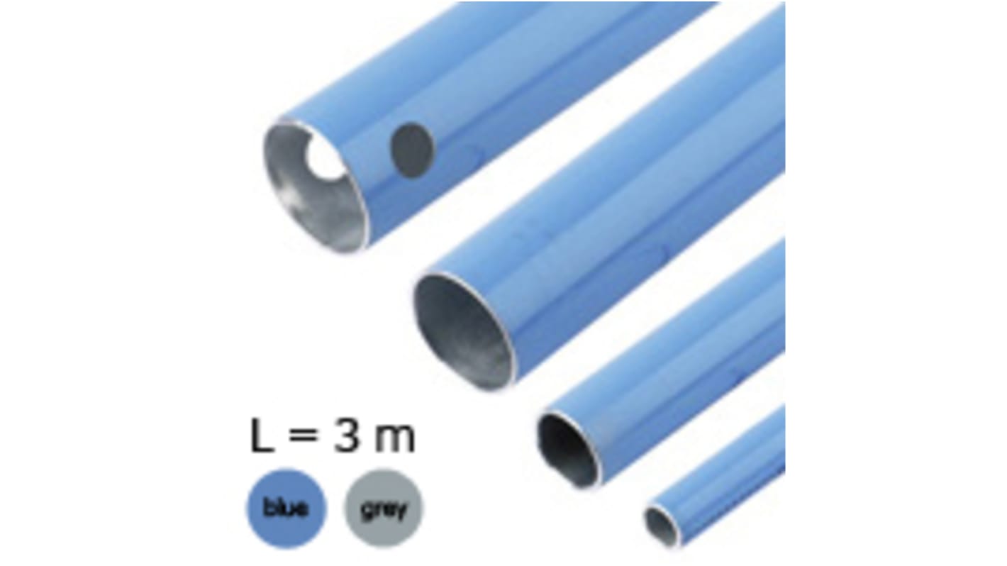 Transair Aluminium Druckluftrohr, 16 bar, 16.5mm, 3m, +85°C max., Blau