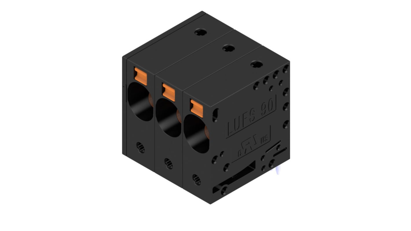 Weidmuller LU Series PCB Terminal Block, 3-Contact, 15mm Pitch, PCB Mount, 1-Row