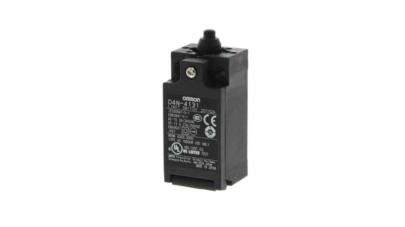 Omron Plunger Limit Switch, 2NC, IP67
