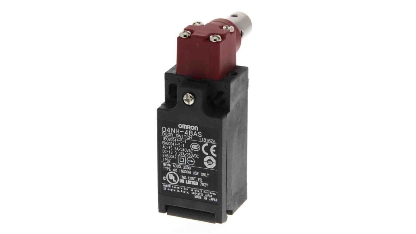 Interruptor de bloqueo de seguridad Omron D4NH-4AAS, M20, 1 NC / 1 NA, Plástico, Accionamiento mediante bisagra, D4NH