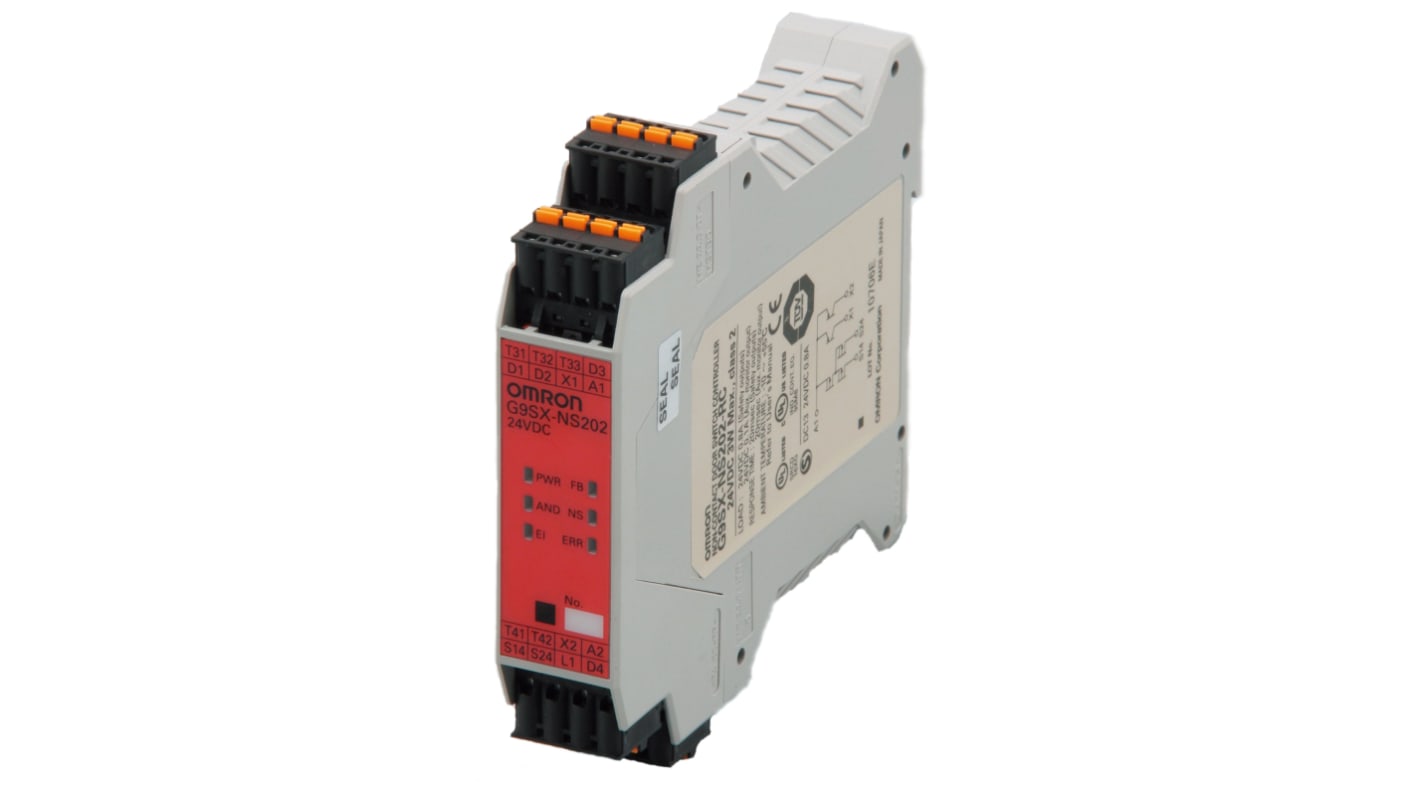 Relé de seguridad Omron, para Bloqueo/interruptor de seguridad, 24V