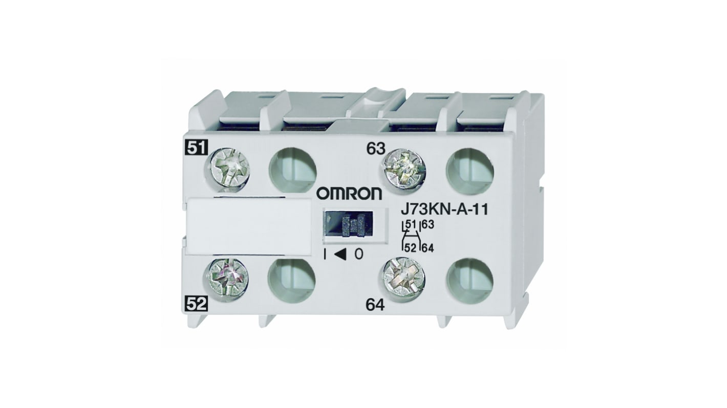 Bloque de contactos auxiliar Omron J73KN, 1NC + 1NA, 690 V, 25 A