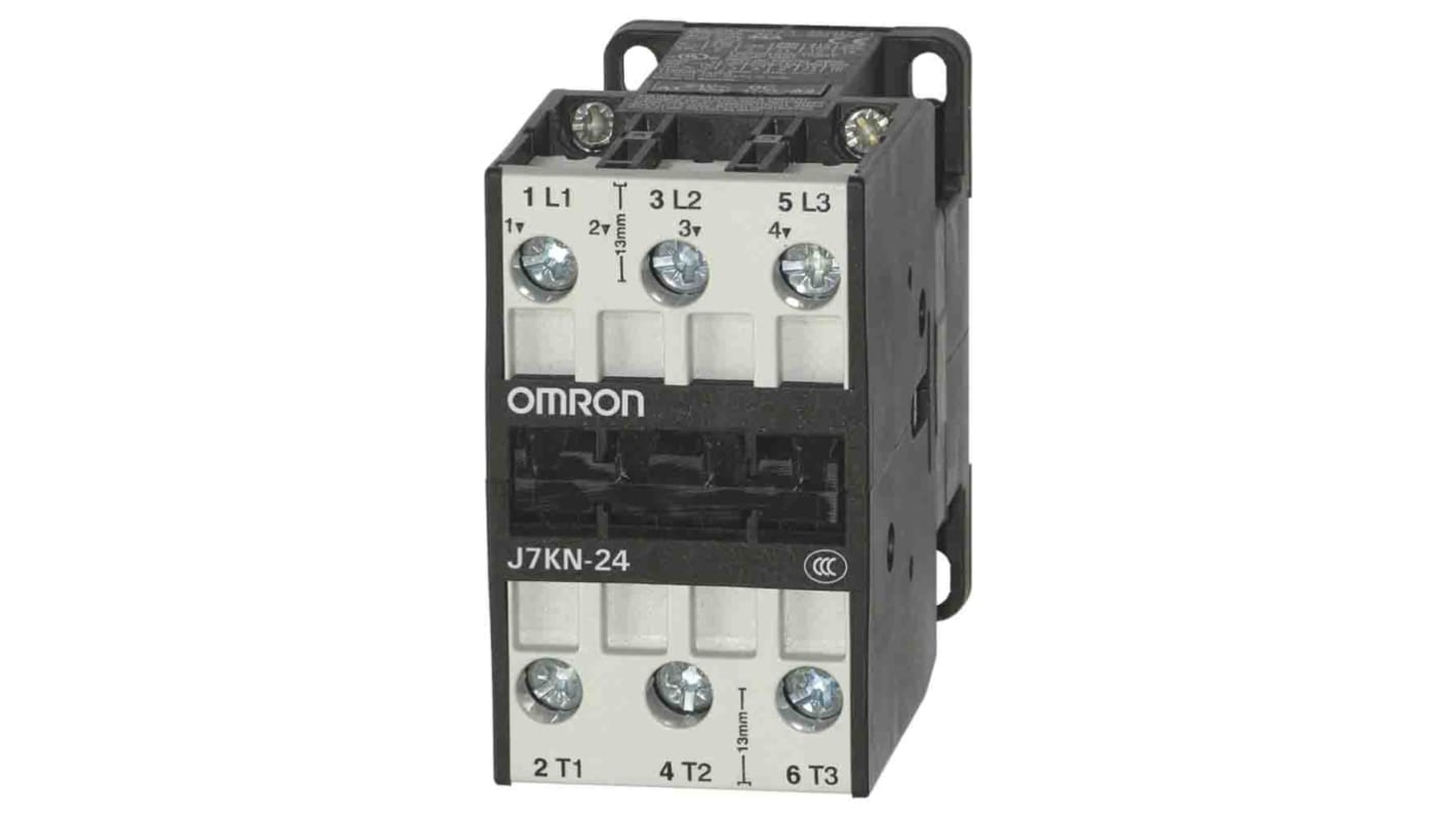 Contactor Omron de 3 polos, 24 A, bobina 24 V ac, 11 kW