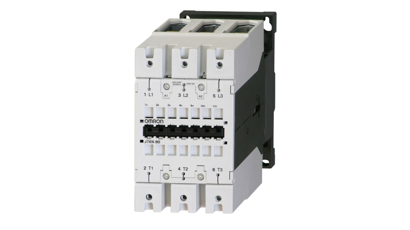 Contactor Omron de 3 polos, 90 A, bobina 230 V ac, 45 kW