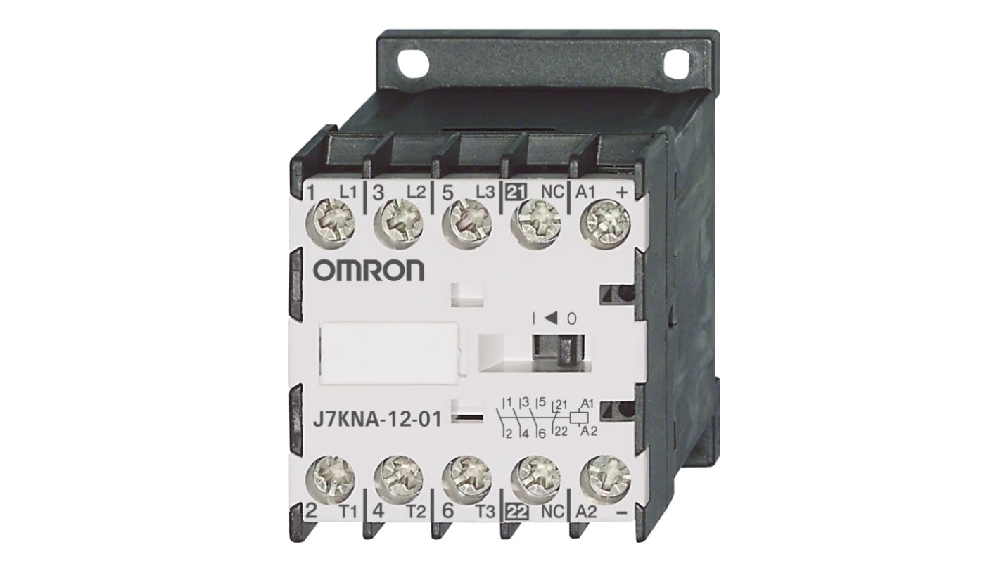 Omron Contactor, 24 V dc Coil, 3-Pole, 12 A, 5.5 kW, 3NO