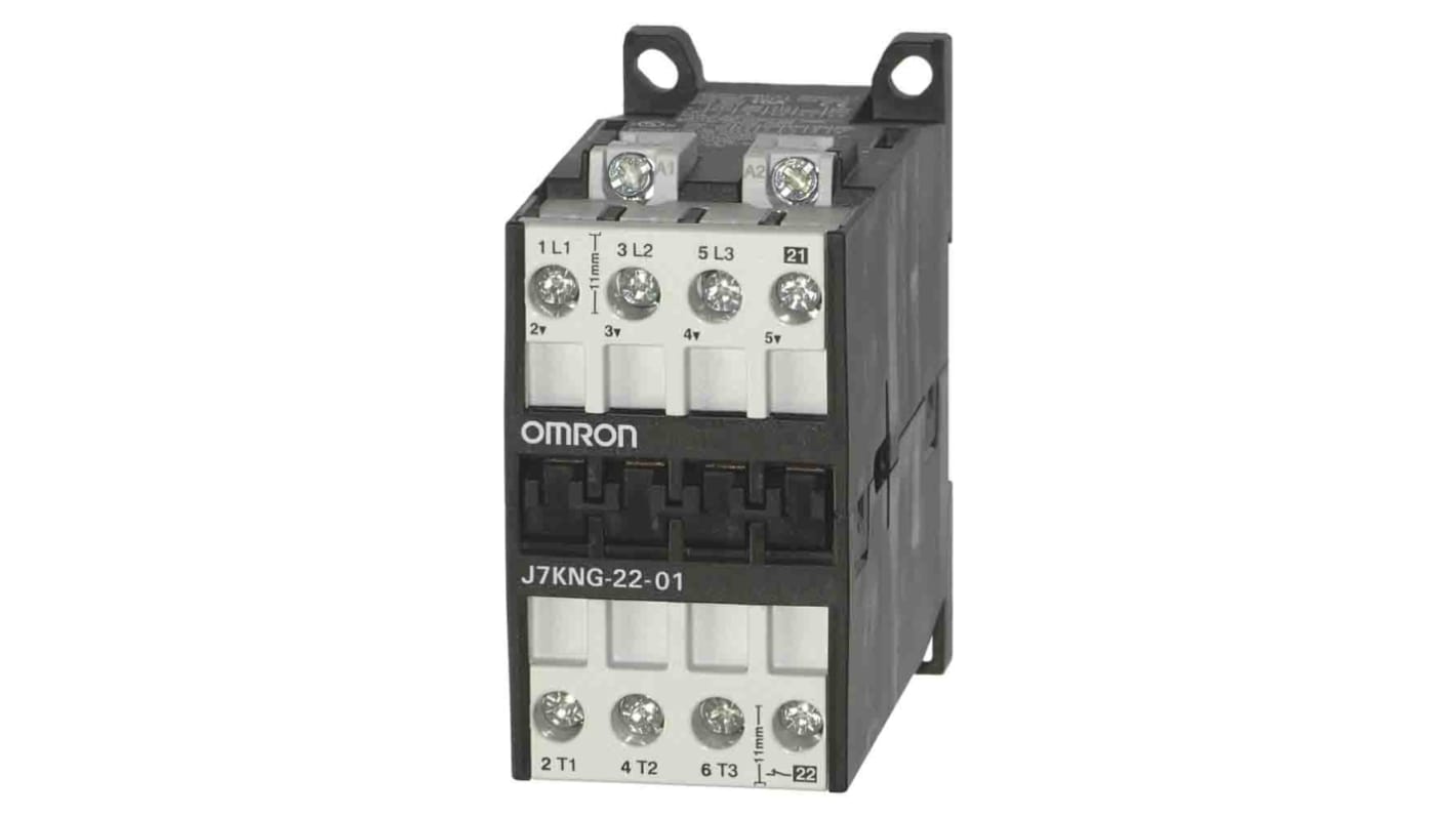 Omron Contactor, 24 V dc Coil, 3-Pole, 22 A, 11 kW