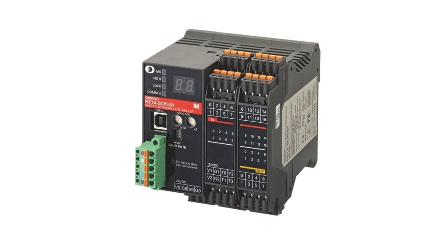 Omron NE1A Series Safety Controller, 16 Safety Inputs, 8 Safety Outputs, 24 V