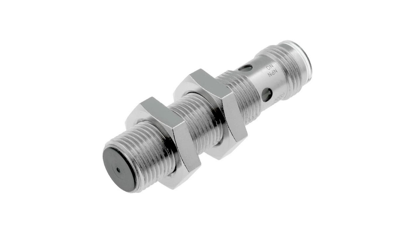 Omron Barrel-Style Inductive Proximity Sensor, M12 x 1, 4 mm Detection, PNP Output, 12 → 24 V, IP67