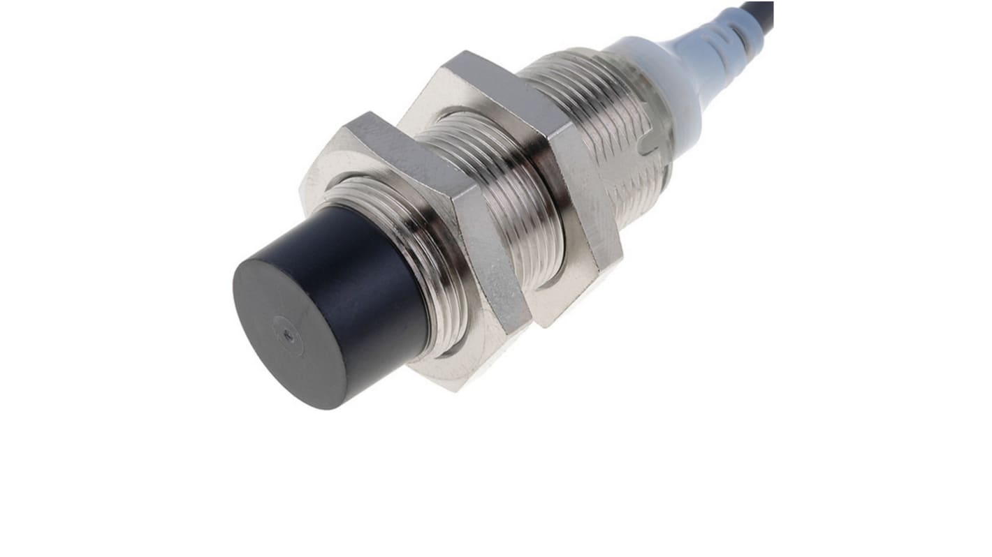 Omron Barrel-Style Inductive Proximity Sensor, M18 x 1, 16 mm Detection, PNP Output, 12 → 24 V, IP67