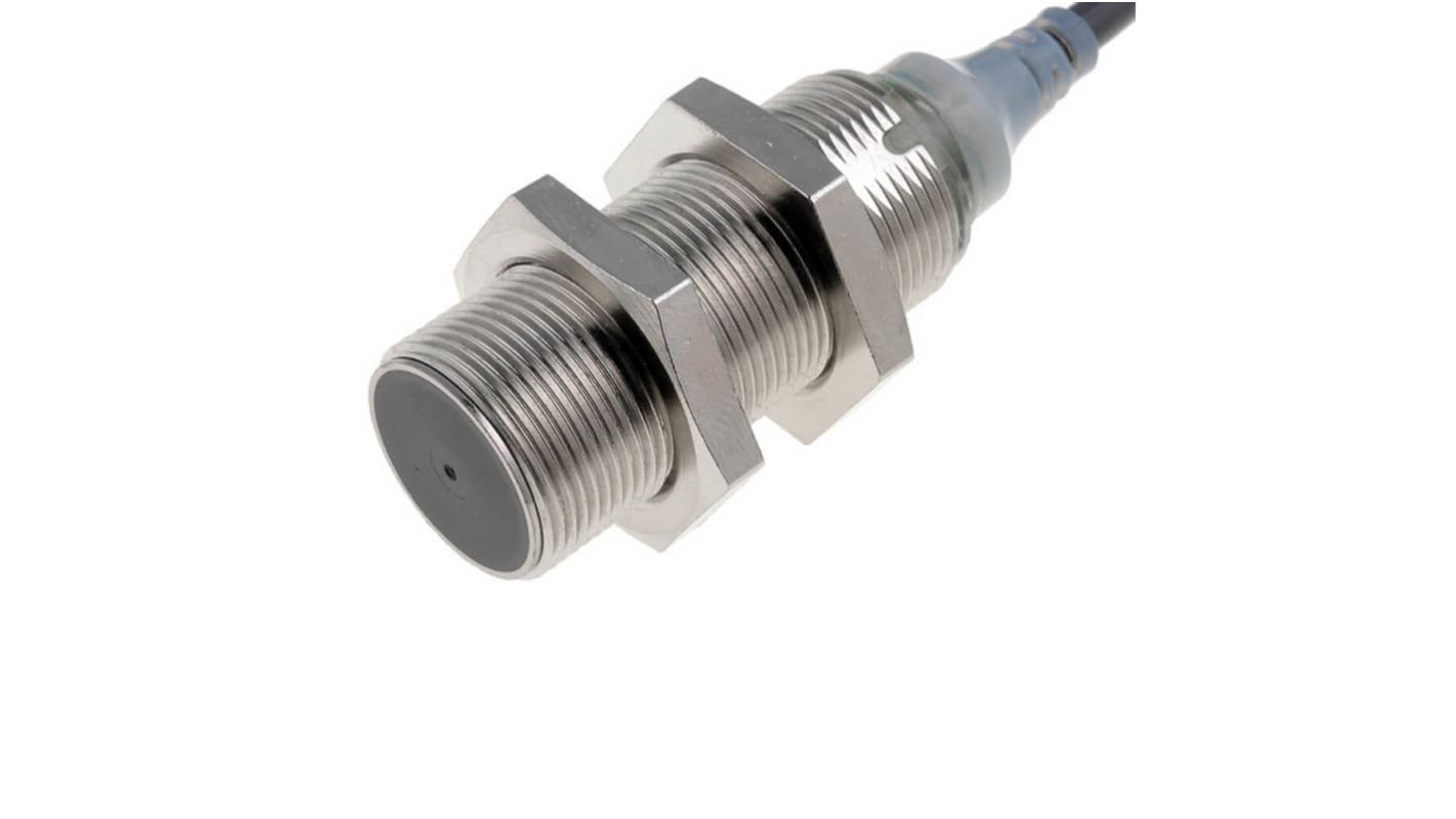 Omron Barrel-Style Inductive Proximity Sensor, M18 x 1, 8 mm Detection, PNP Output, 12 → 24 V, IP67