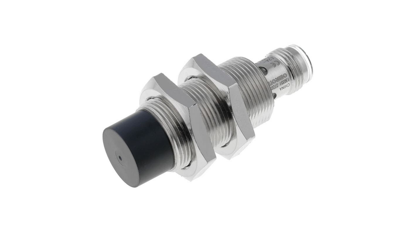 Omron Barrel-Style Inductive Proximity Sensor, M18 x 1, 16 mm Detection, PNP Output, 12 → 24 V, IP67