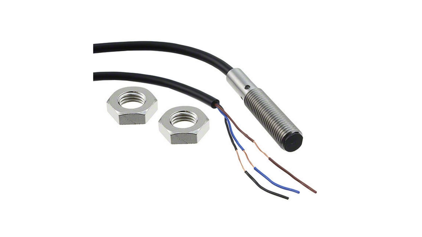 Omron Inductive Barrel-Style Inductive Proximity Sensor, M8 x 1, 2 mm Detection, PNP Output, 10 → 30 V, IP67