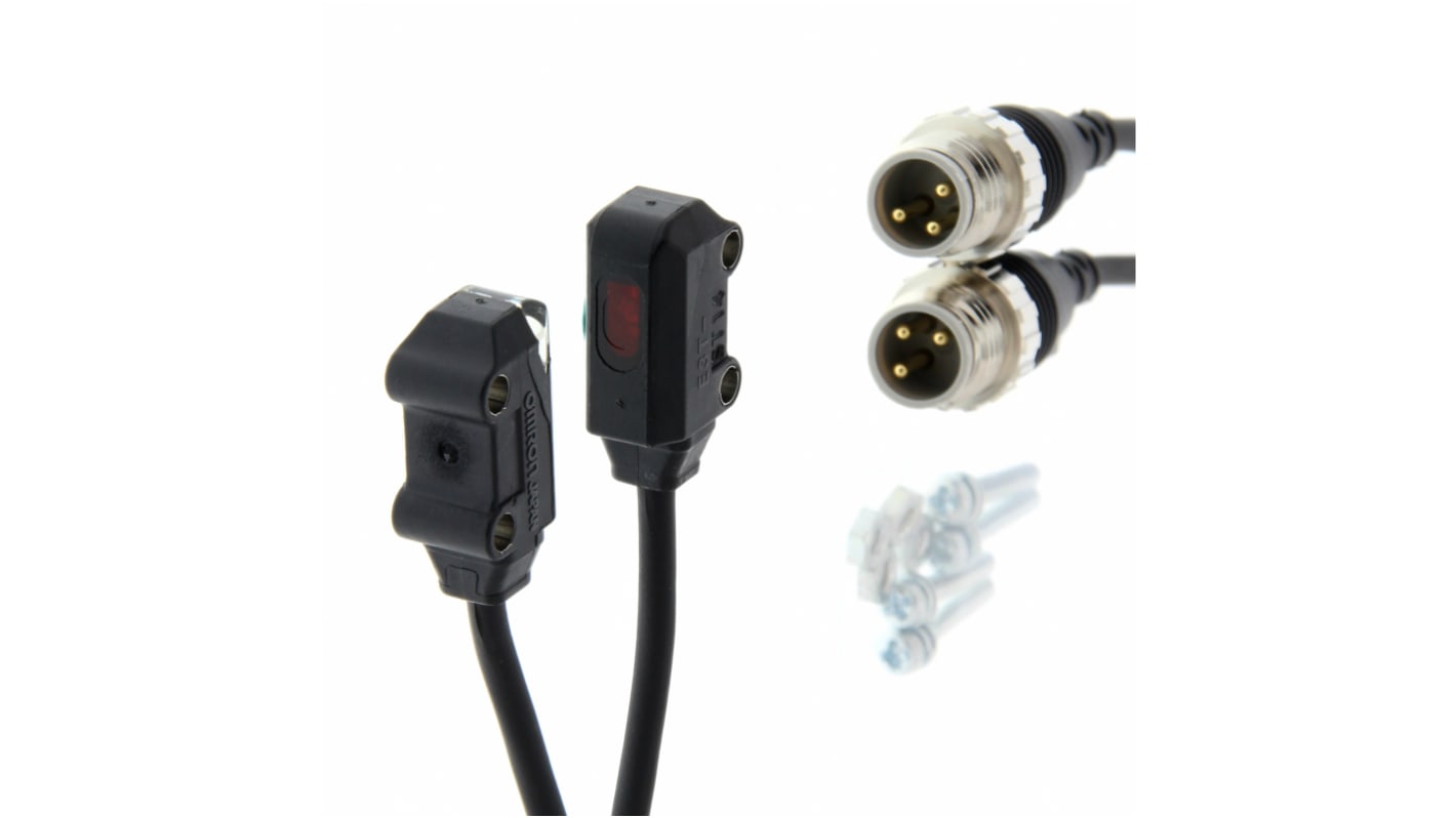 Omron E3T Kubisch Optischer Sensor, Durchgangsstrahl, Bereich 1 m, PNP Ausgang, M8 Vorverdrahteter Stecker 3 Pin