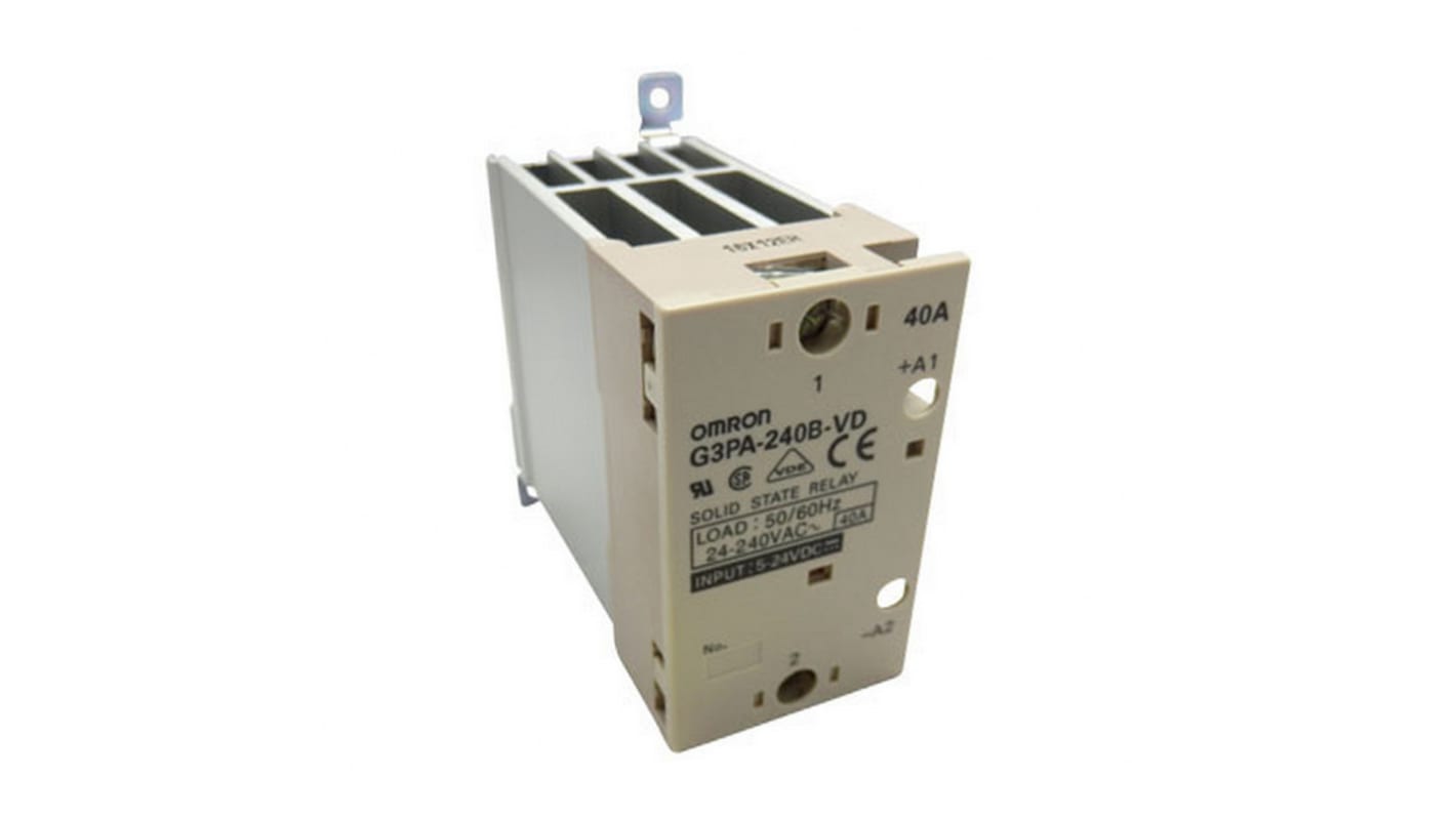 Omron G3PA Series Solid State Relay, 40 A Load, DIN Rail Mount, 264 V Load