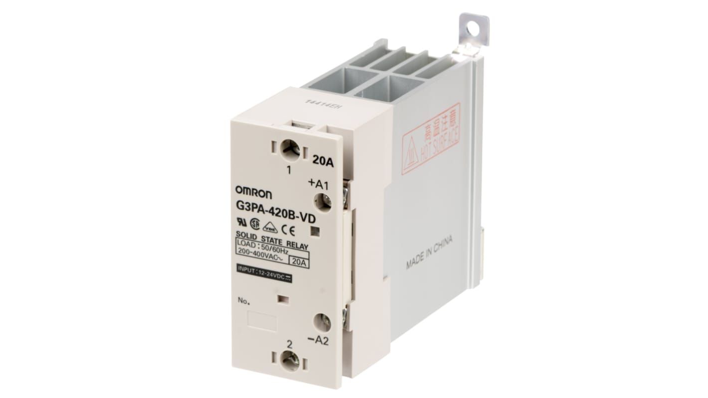 Omron G3PA Series Solid State Relay, 20 A Load, DIN Rail Mount, 528 V Load