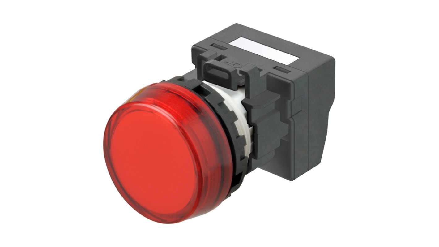 Indicador Omron M22N, Rojo, Ø montaje 22mm, 24V, IP66