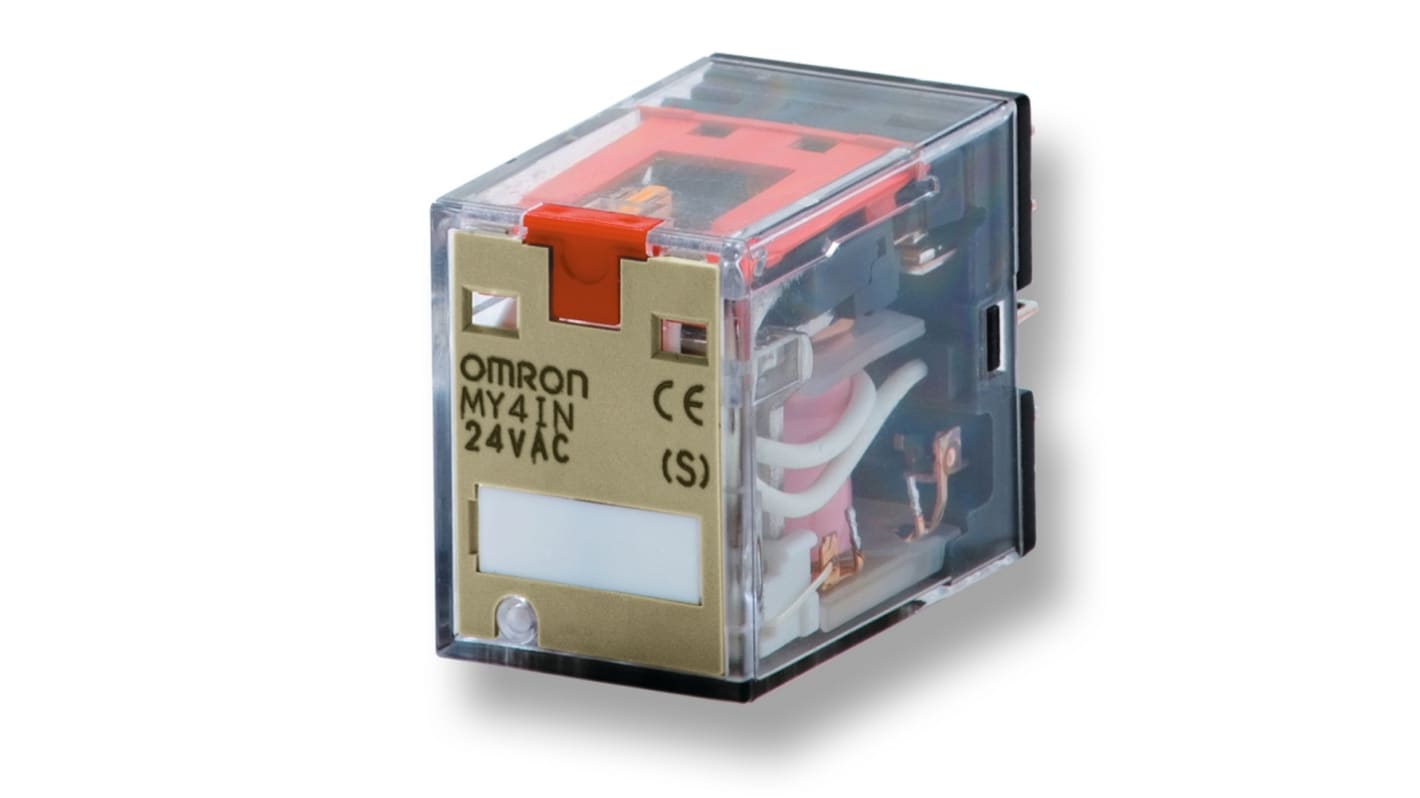 MY4IN AC200/220(S) Omron Plug In NonLatching Relay, 220V ac Coil, 5A
