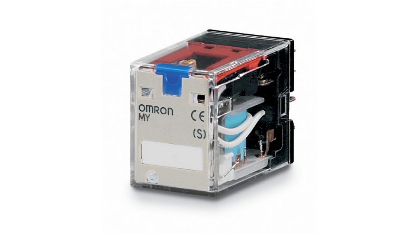 Omron Plug In Non-Latching Relay, 100 V dc, 110 V dc Coil, 5A Switching Current, 4PDT