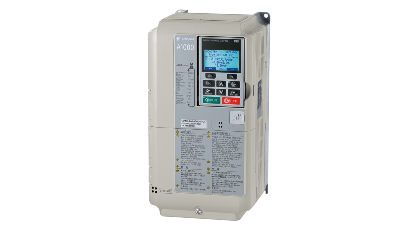 Variateur de fréquence Omron CIMR, 0,55 kW 400 V c.a. 3 phases, 2,1 A, 400Hz