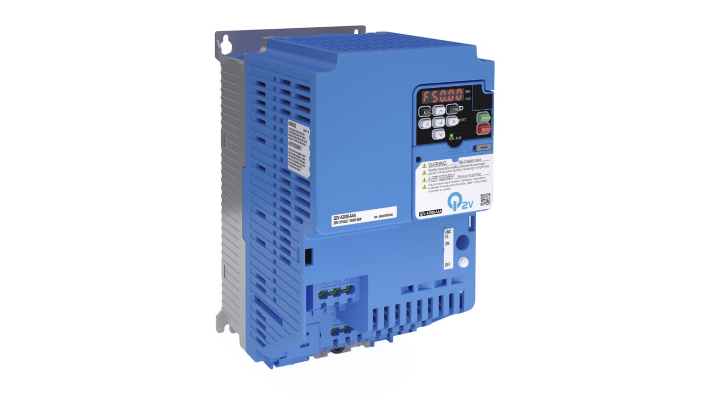 Omron Q2V, 3-Phasen Frequenzumrichter 15 kW, 400 V ac / 31 A 590Hz für Wechselstrommotoren