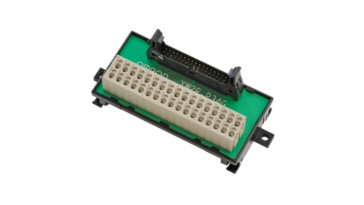 Omron XW2R Series Grey DIN Rail Terminal Block