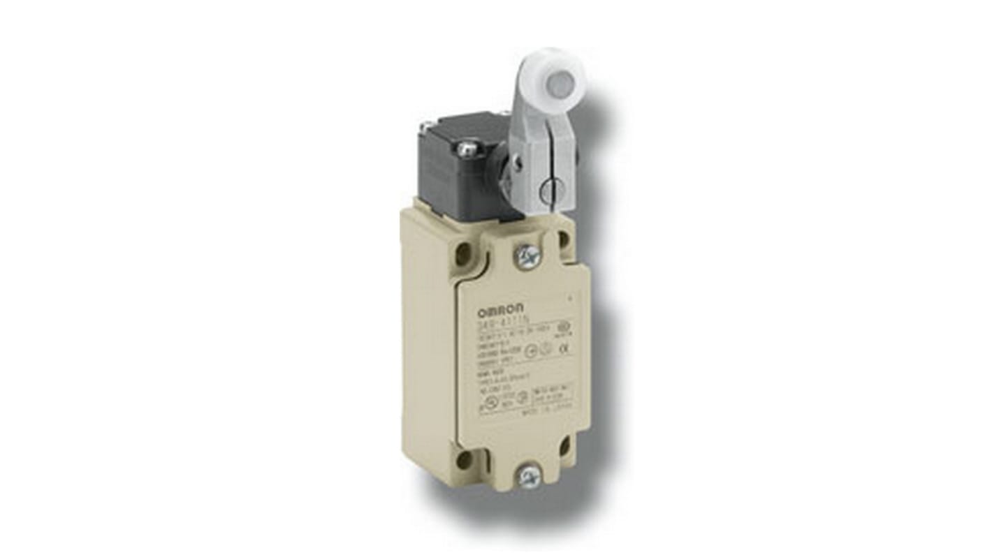 Omron Roller Lever Limit Switch, 2NC, IP67, Metal Housing, 400V ac Max, 10A Max