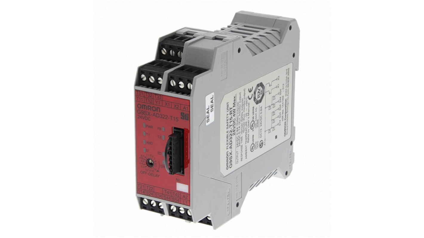 Omron Single/Dual-Channel Safety Switch/Interlock Safety Relay, 24V, 3 Safety Contacts