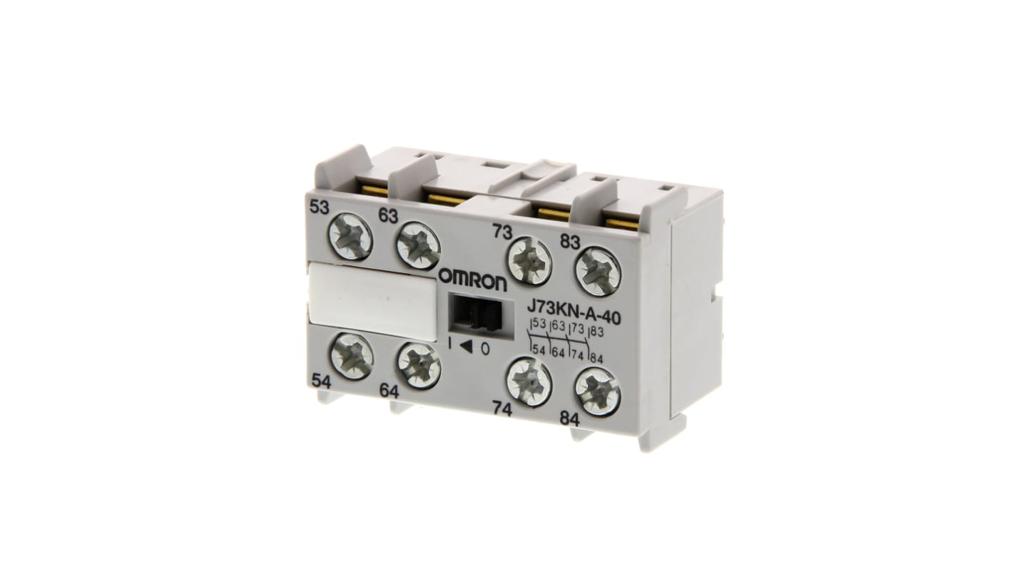 Omron Auxiliary Contact, 4 Contact, 4NO, DIN Rail Mount