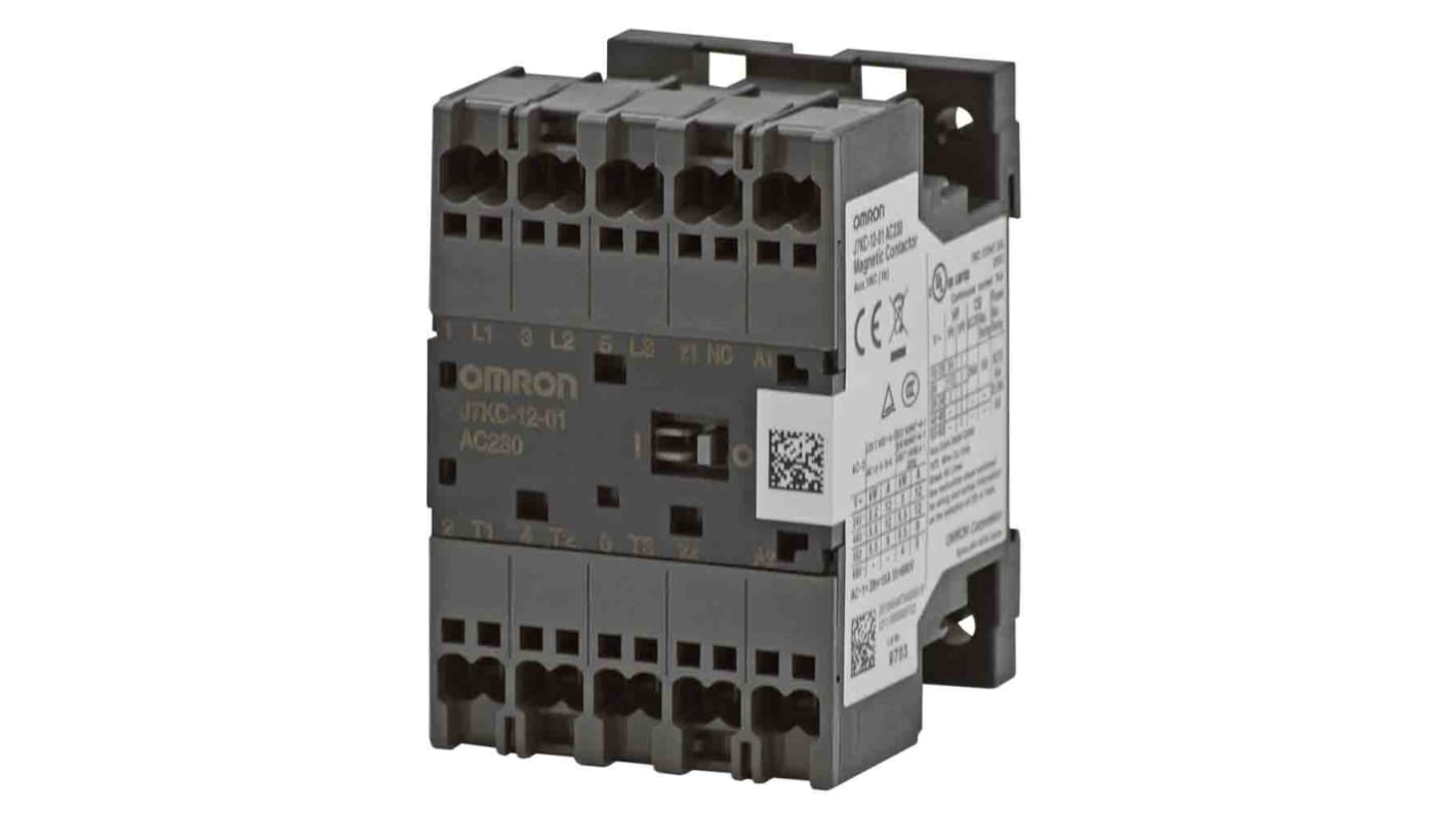 Omron Contactor, 24 V Coil, 3-Pole, 5.5 kW, 3NO