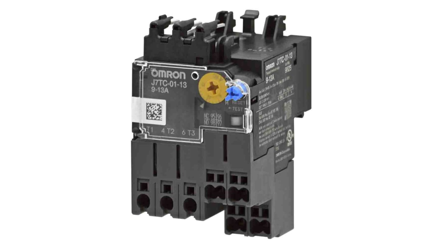 Omron J7TC Series Contactor Relay, 1.7 → 2.6 A, 0.4 kW, 1NO + 1NC