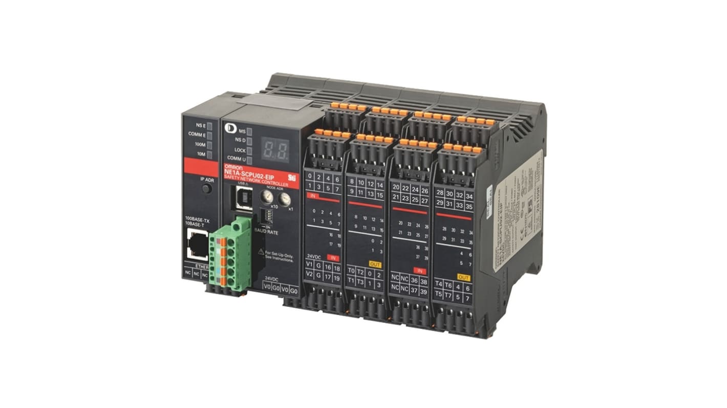 Omron NE1A Series Safety Controller, 40 Safety Inputs, 8 Safety Outputs, 24 V