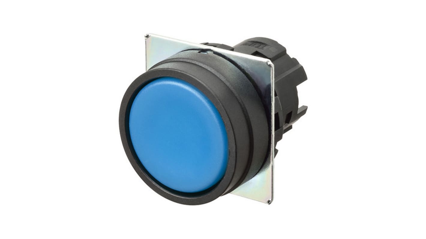 Omron A22N Series Blue Momentary Push Button Head, 22mm Cutout