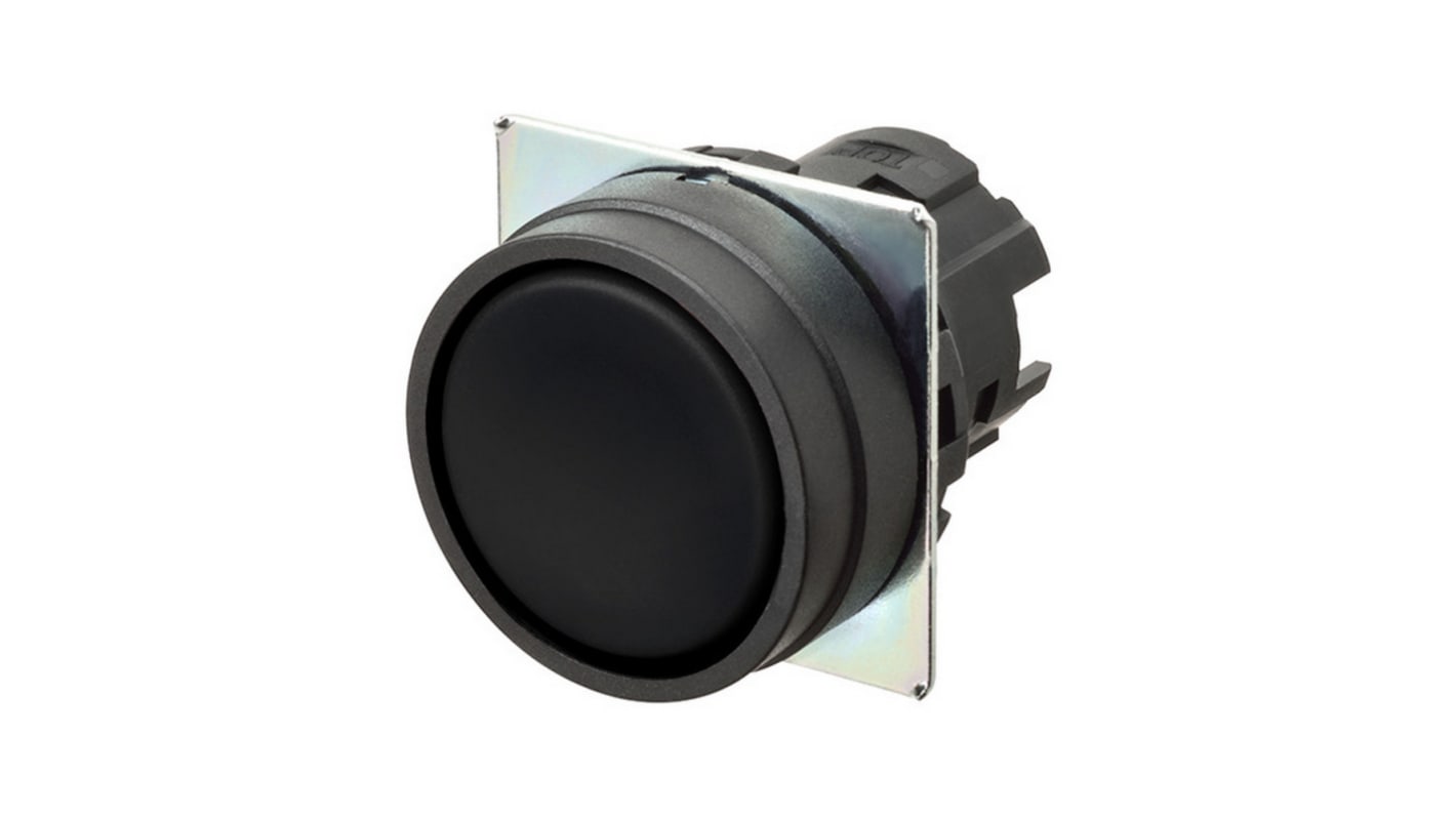 Omron A22N Series Black Momentary Push Button Head, 22mm Cutout