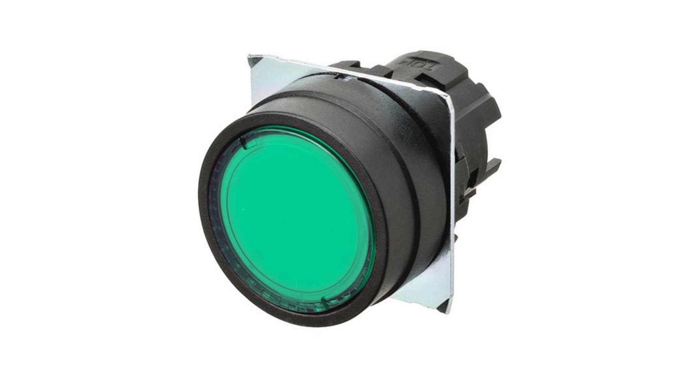 Omron A22N Series Green Momentary Push Button Head, 22mm Cutout