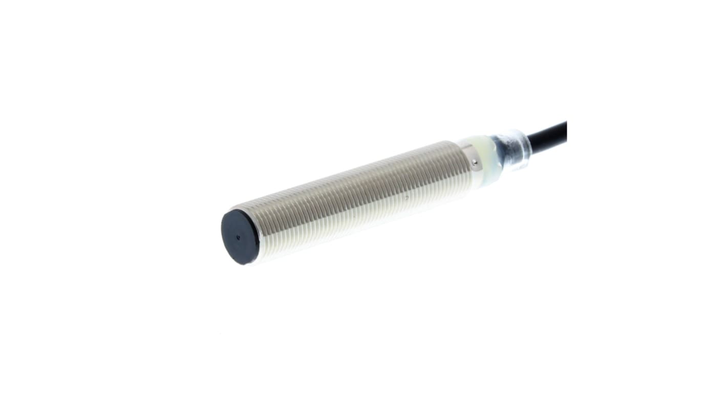 Omron Inductive Barrel-Style Inductive Proximity Sensor, M12 x 1, 4 mm Detection, PNP Output, 10 → 30 V dc, IP67