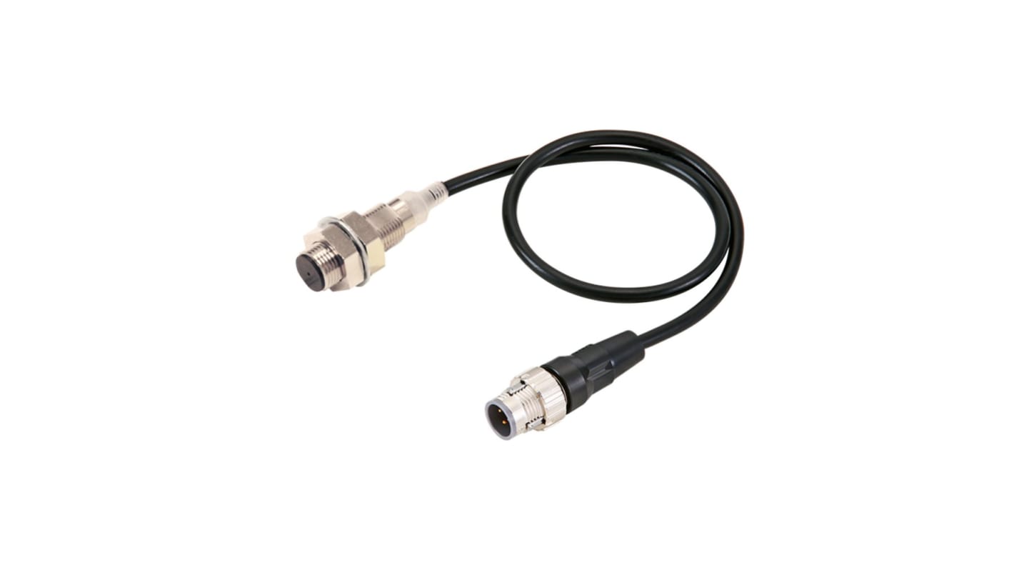 Omron Barrel-Style Inductive Proximity Sensor, M12 x 1, 9 mm Detection, PNP Output, 10 → 30 V dc, IP67