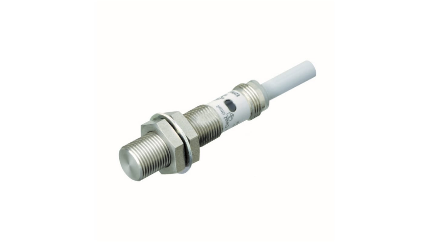 Sensor inductivo Omron, M12 x 1, alcance 2 mm, salida NPN, 10 → 30 V cc, IP67