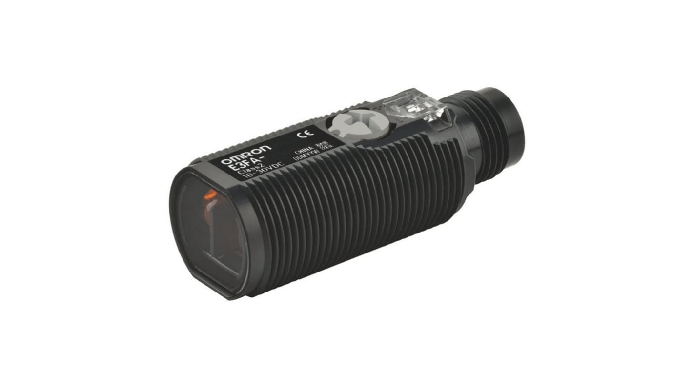 Capteur photoélectrique Réflexion directe Omron, E3FA/E3RA/E3FB/E3RB, 100 mm, Cylindrique