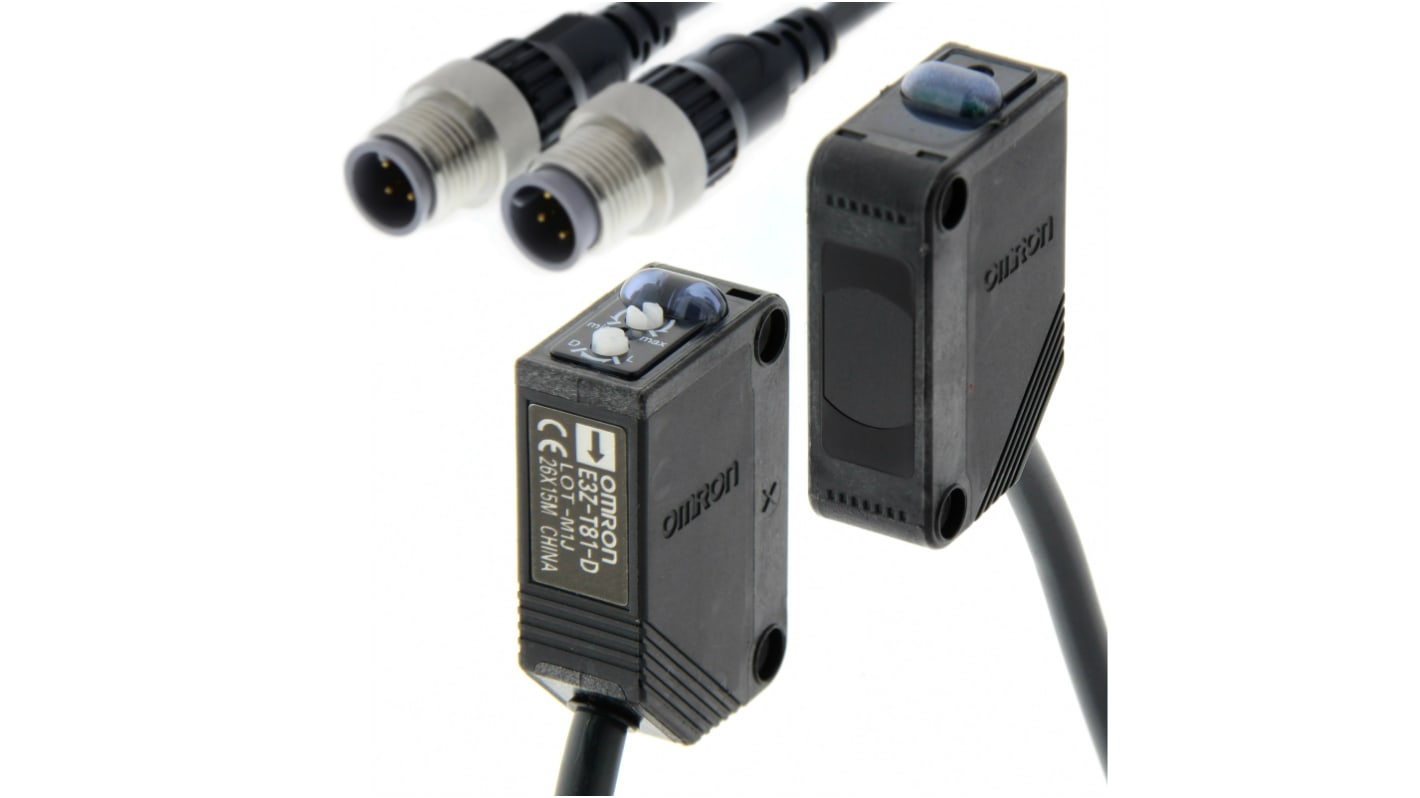 Omron E3Z-_-IL_ Kubisch Optischer Sensor, Durchgangsstrahl, Bereich 15 m, PNP Ausgang, M12-Anschlusskabel