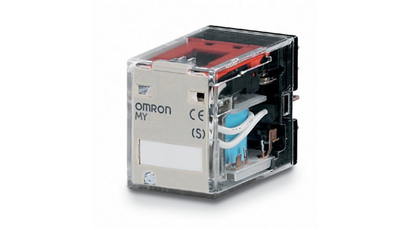 Omron Plug In Non-Latching Relay, 24V dc Coil, 5A Switching Current, 4PDT