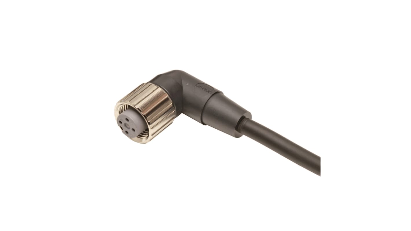 Sensor connector, M12 4-wire, Angled fem