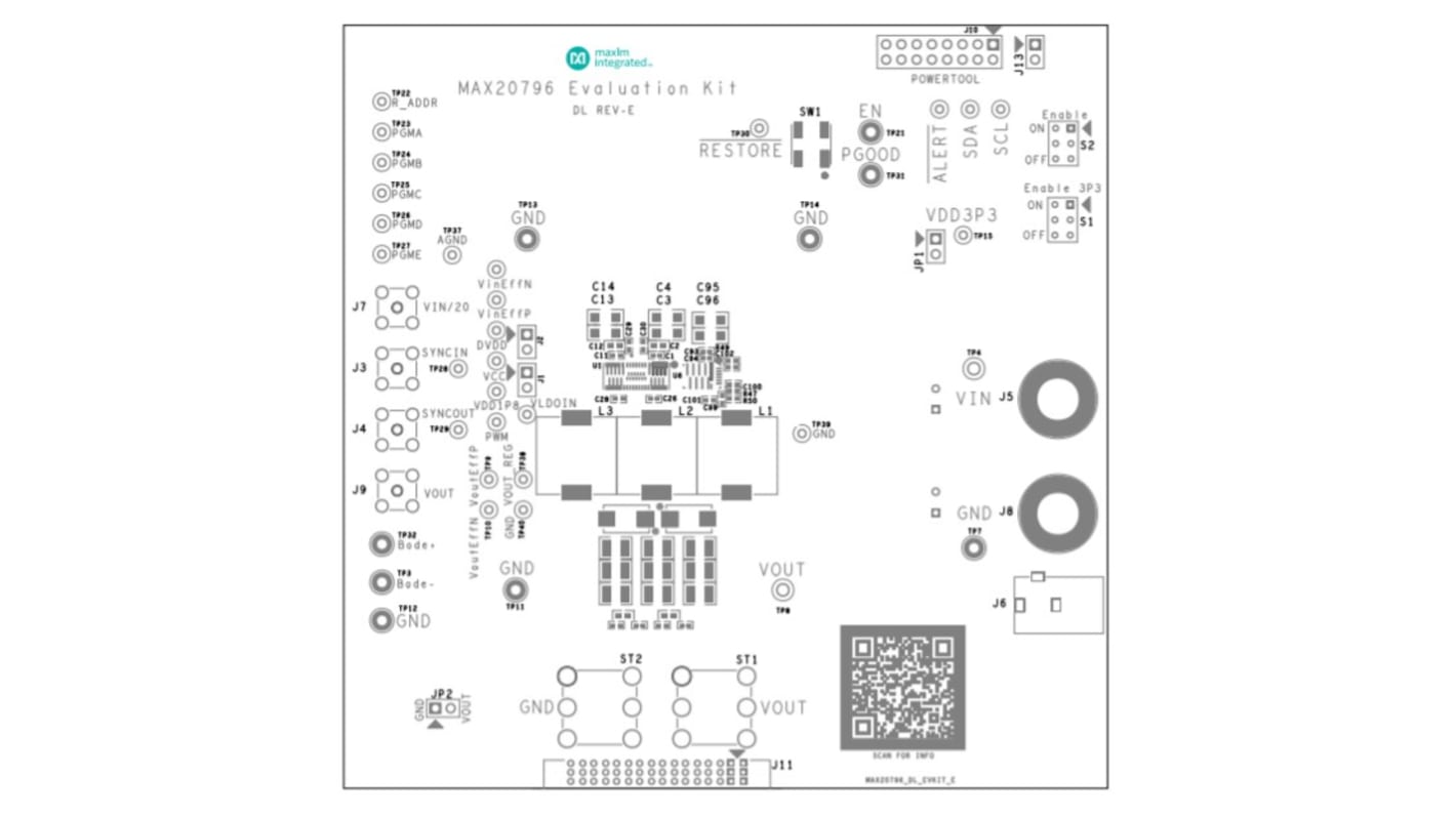 Maxim Integrated MAX20766, MAX20796 Evaluierungsbausatz, MAX20796DL3EVKIT#