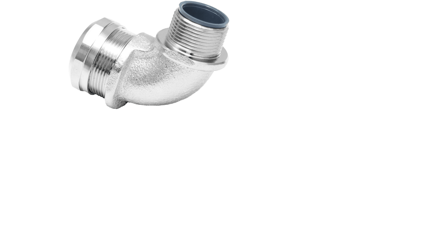 RS PRO Messing Kabelrohr Befestigung 90° Winkel M20 16mm Silber ...