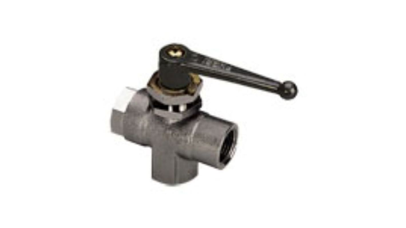 Legris Nickel Plated Brass 3 Way, Ball Valve 1/4in, 11.8mm