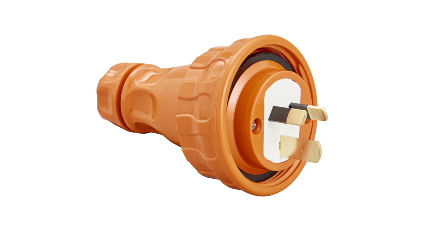 Clipsal Electrical, 56 Series IP66 Orange Cable Mount 1P + N + E Industrial Power Plug, Rated At 15A, 250 V