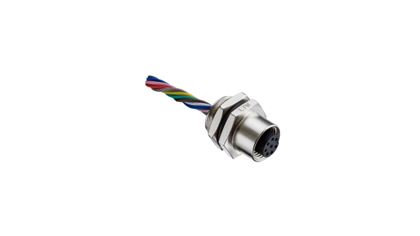 Amphenol Female 17 way M12 to Unterminated Sensor Actuator Cable, 200mm