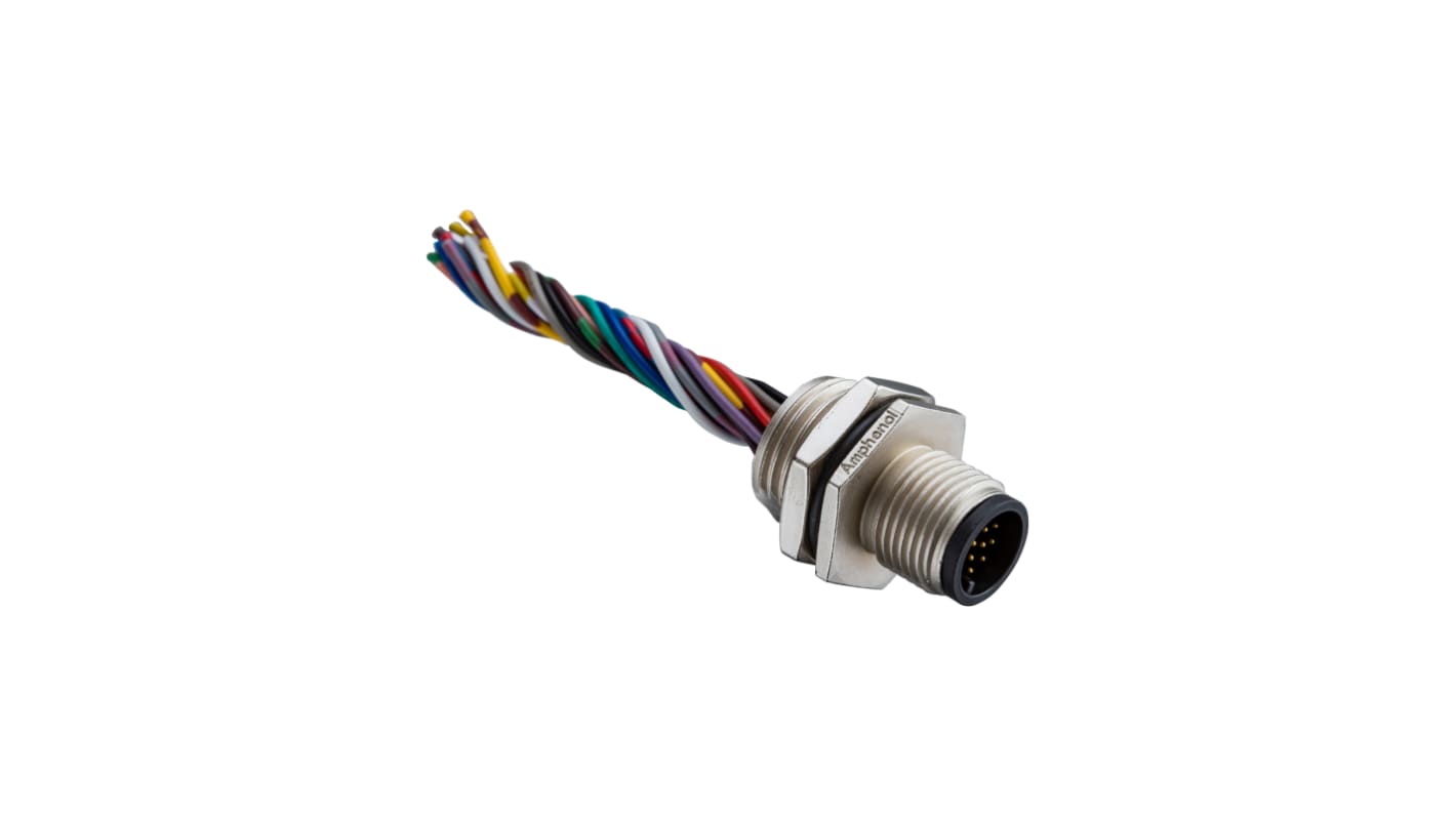 Cable de conexión Amphenol, con. A M12 Macho, 17 polos, con. B Sin terminación, cod.: A, long. 200mm