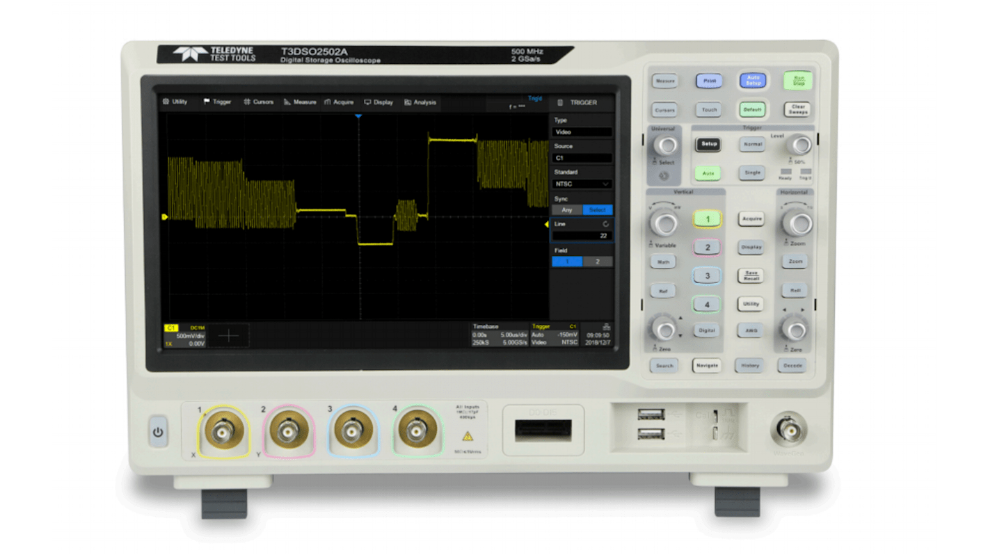 Osciloskop, řada: T3DSO2000A T3DSO2354A stolní 350MHz 200Mpts 4 analogové kanály Teledyne LeCroy