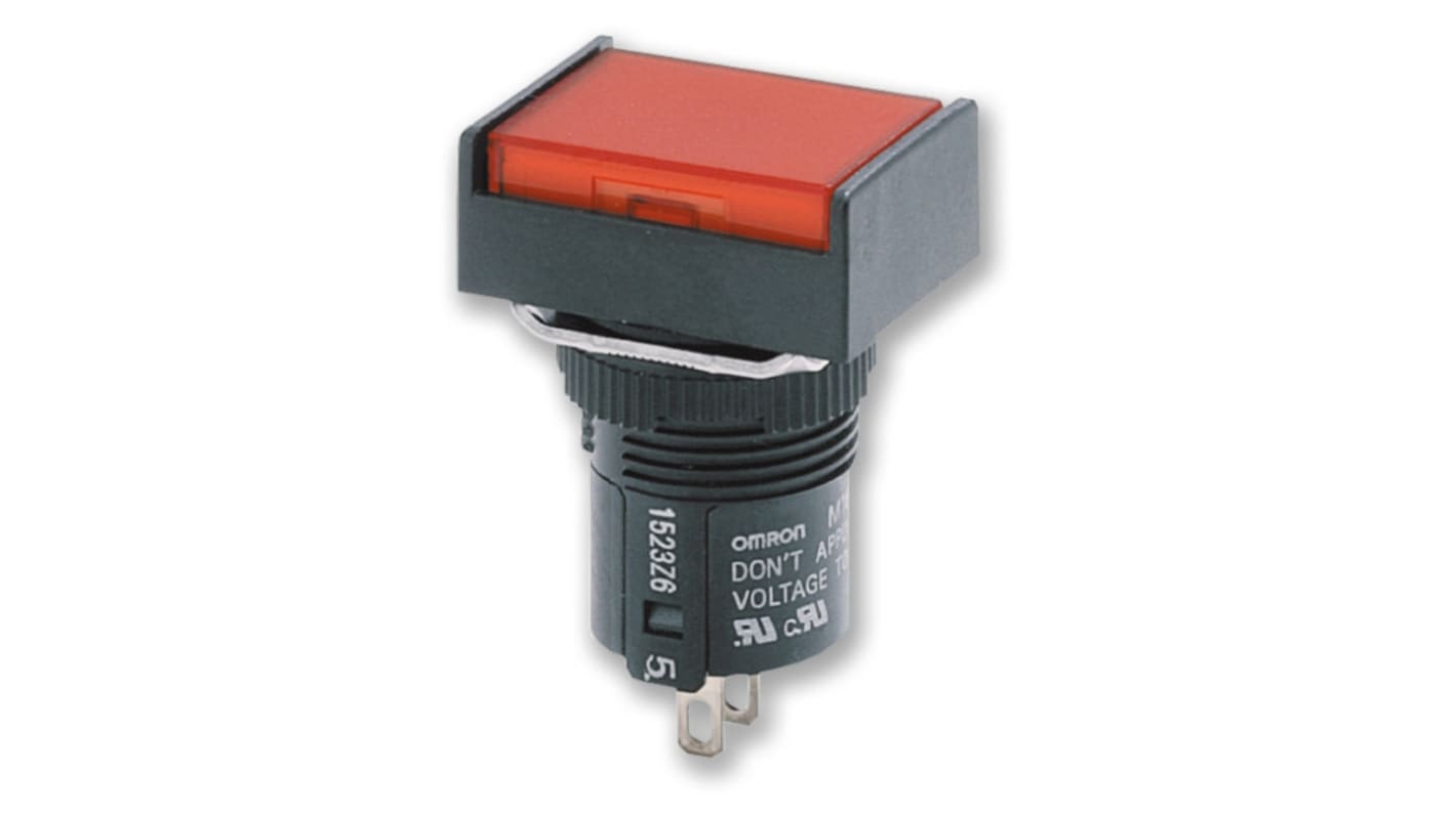 Omron A16 Series Illuminated Push Button Switch, 16mm Cutout